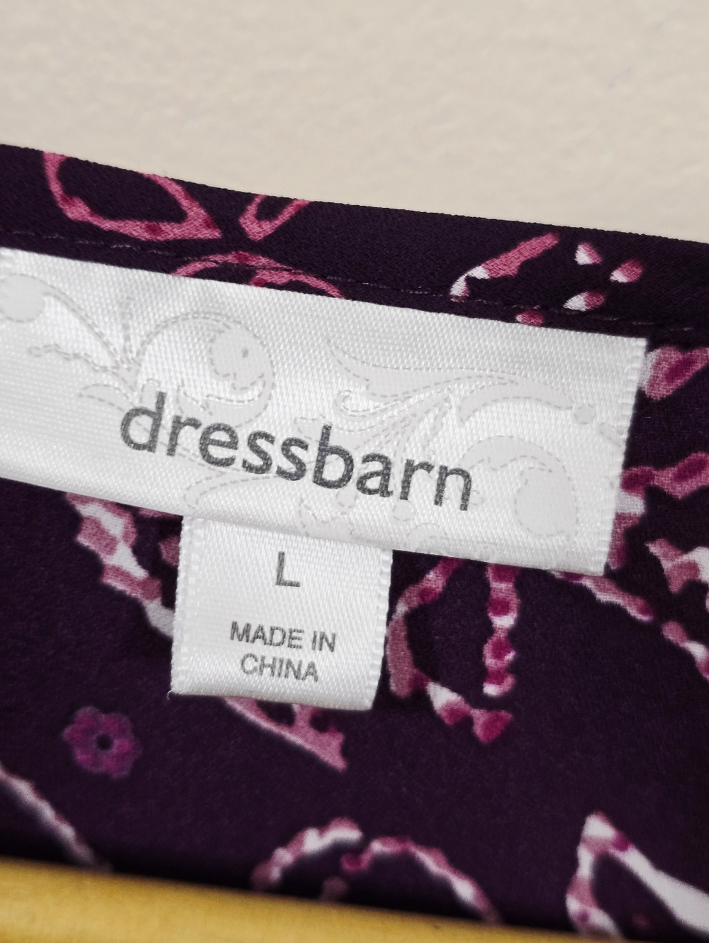 Dressbarn Purple Paisley Peasant Top - Picture 7 of 8